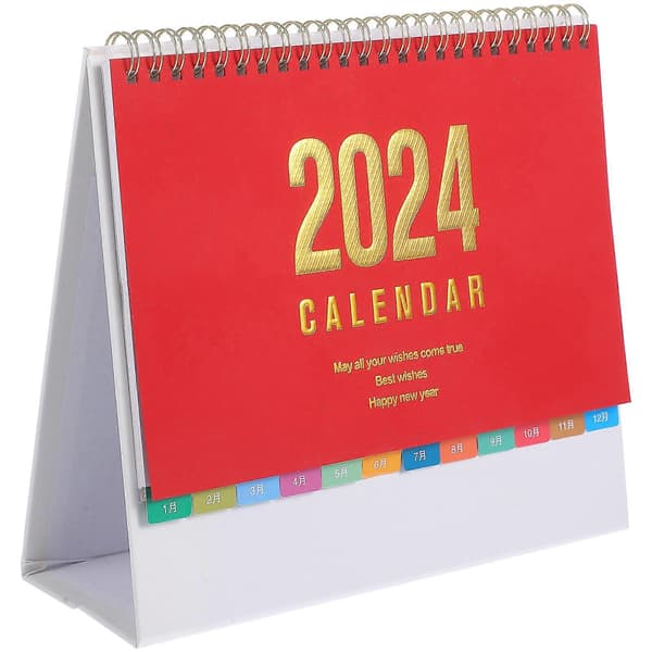 Skrivebordskalender 2024 Månedskalender Tidsplankalender Frittstående Bordkalender Dekor