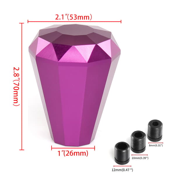 Lilla, 6 cm diamantformet racing universal bil aluminium manuel t