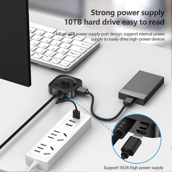 Splitter Hub Plug Play Högeffektiv Känslig Respons Dataöverföringsfunktion Expansion 4-Port USB 3.0 USB Hub Expander Hemmabruk