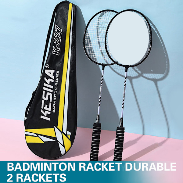 Badmintonracket Dubbelracket Slitstark 2 racketar black C