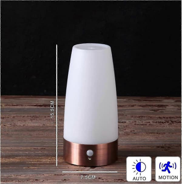 Skrivebordslampe, Retro LED Nattlys, Krever 3 AAA 1.5 V Batterier, Plast, Hvitt Lys, Rund