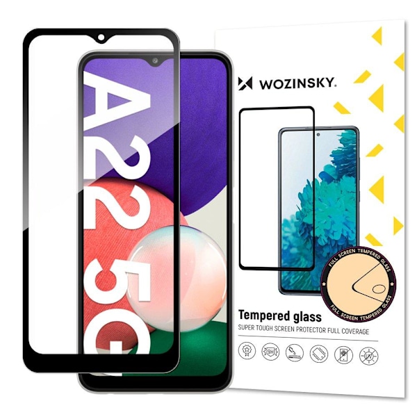 Skärmskydd Samsung A22 5G i härdat glas Fullskärm Svart