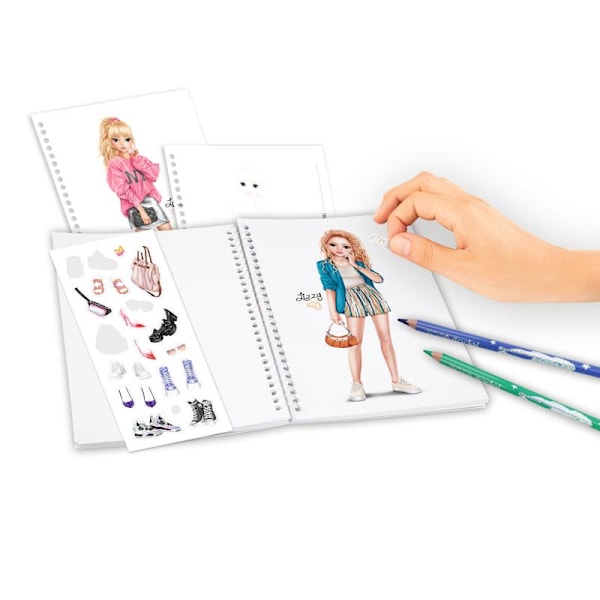 Top Model Pysselbok Fick POCKET med stickers TALITA Katt Rosa