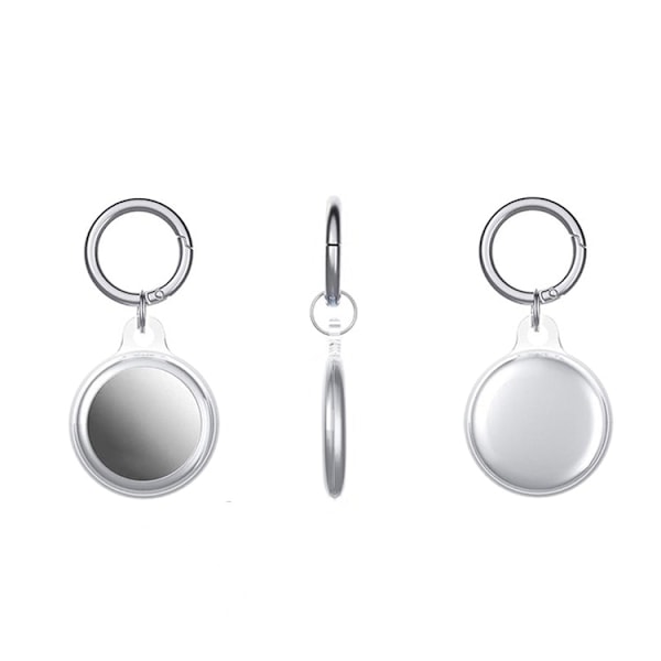2-pack Genomskinligt TPU Clear Airtag skal med nyckelring