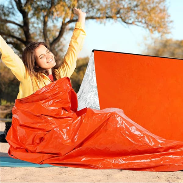 Nödsovsäck Lättviktiga Överlevnadssovsäckar 26 Micron Orange Portabel Termisk Sovsäck för Camping Vandring
