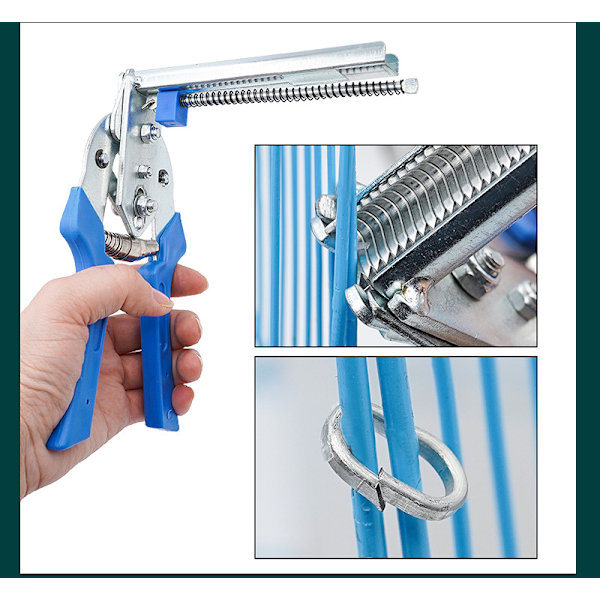 (Blå) 1 Hog Ring Clip og 600 Clips Staples, M Clips Staples Til