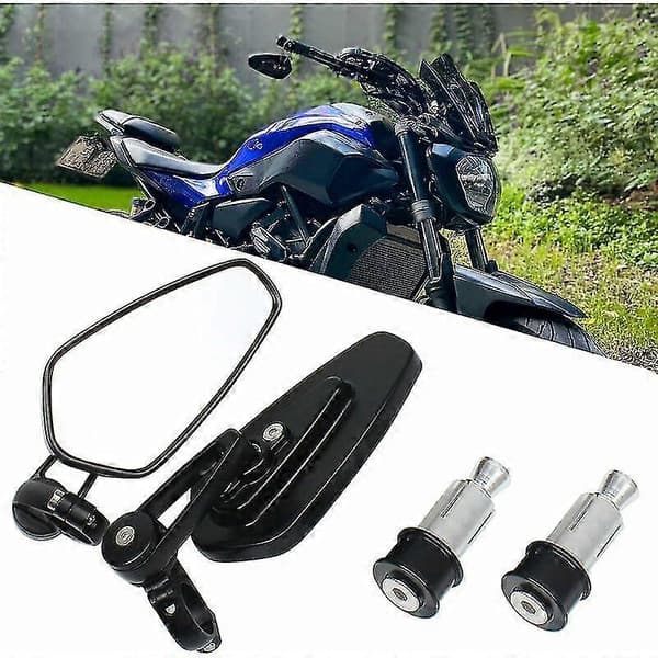 Motorcykelstyr Spejle Motorcykelspejle kompatible XJ6 MT01 MT03 MT07 MT09 (Sort)