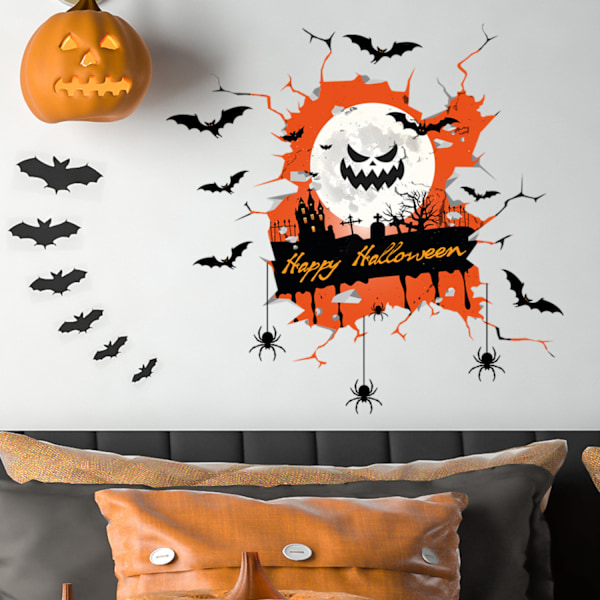 Läskig Halloween-väggdekal 30 x 30 cm