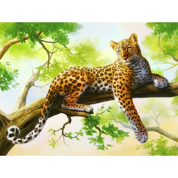 (30x40cm)DIY 5D Cheetah Diamond Painting Kits för vuxna, Ro