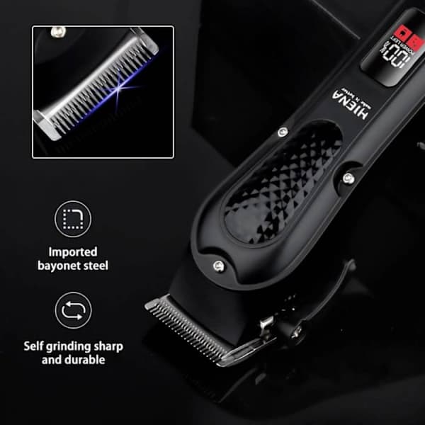 USB Uppladdningsbar Hårtrimmer för Män med LED-Display, Skägg- & Hårstylingverktyg