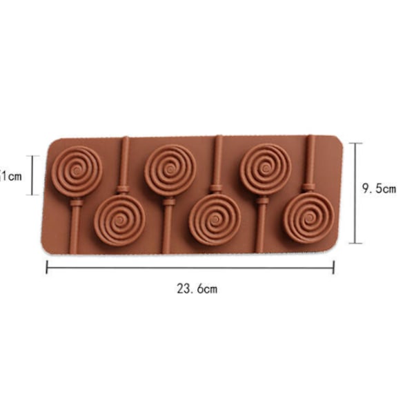 Kageform Slikpind Form 6 Hul Silikoneform Isbit Chokolade