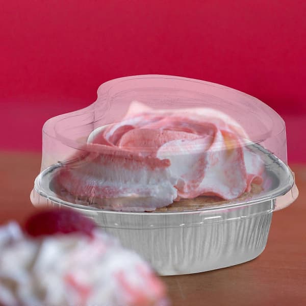 10 stk. hjerteformet folieform kageform med låg Praktisk kagebageform folie cupcake kop