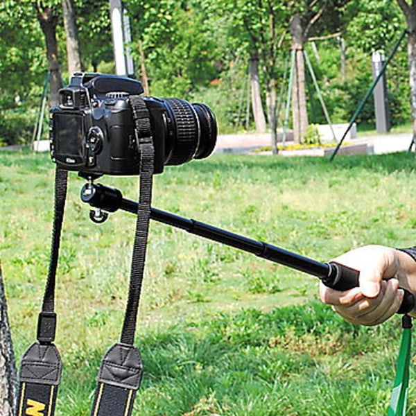 Stativ / monopod med tripod mount adapter för kamera svart
