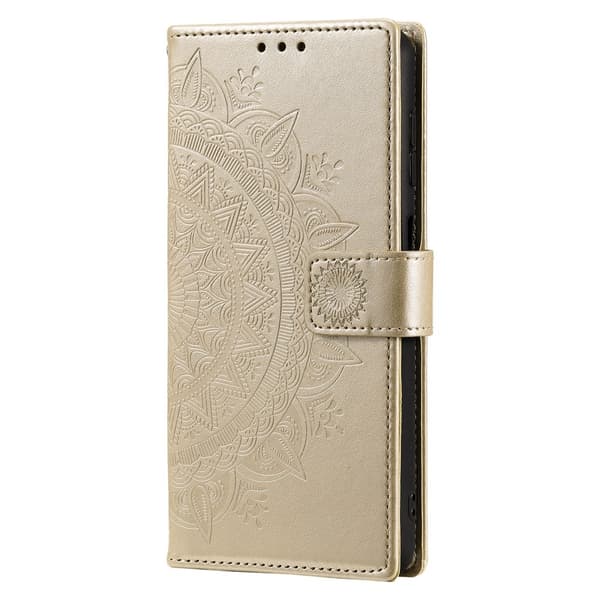 Samsung A55 5G, Mandala, Plånboksfodral, Guld