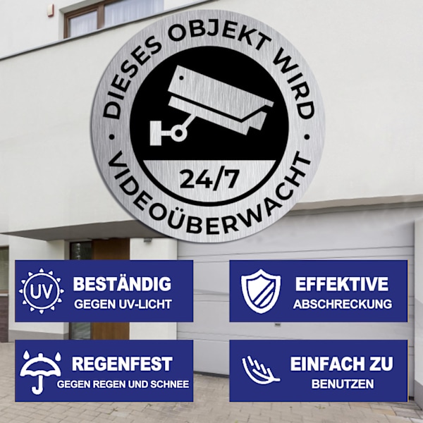 Mögelresistent skylt i borstad aluminium, tydlig text med självhäftande baksida för inom- och utomhusytor, lämplig för kommersiella byggnader och bostäder