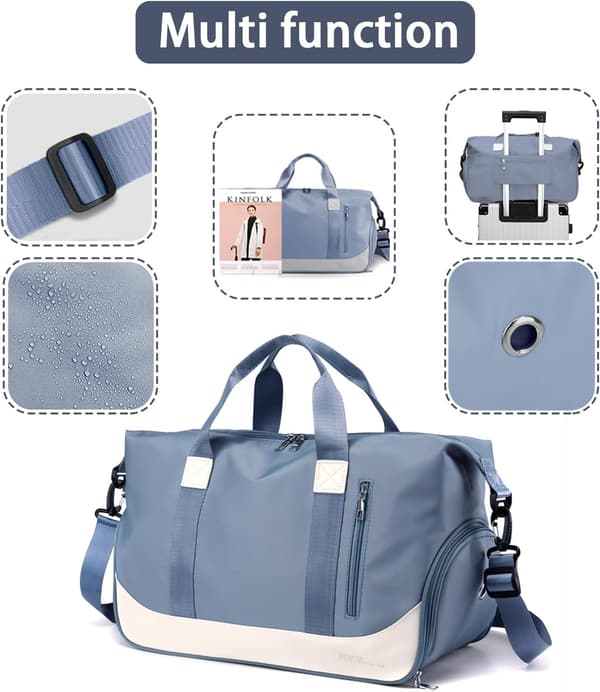 Duffelbag for menn og kvinner - marineblå - med skofag