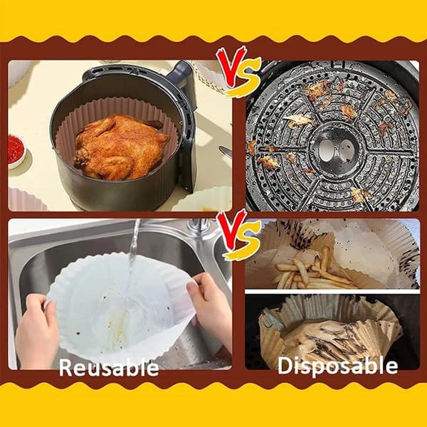 Silikoneform 2 STK Airfryer Silikone Bageplade Genanvendelig Varm Luft