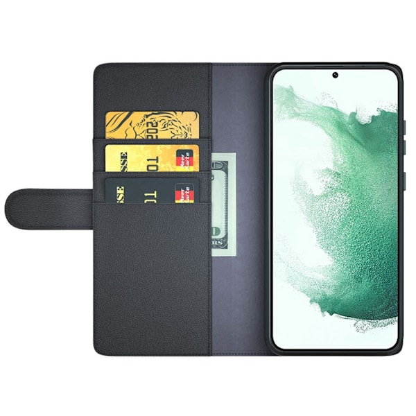 Äkta Läderfodral Samsung Galaxy S23 Plus Svart