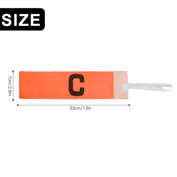 Fodboldanførerbind, justerbart C-formet design til sportstræning og holdspil, elastisk beskyttende armbind med høj elasticitet orange