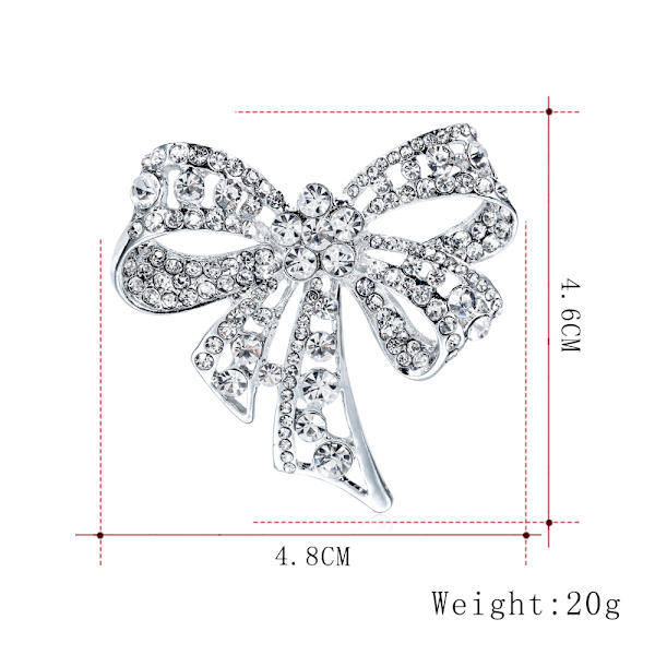 Brosch med diamanter, strass-rosett brosch, modekläder
