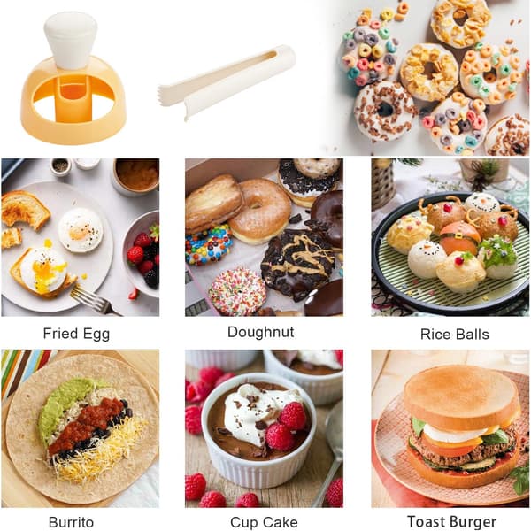 Donut udstikker Rund bage donut form maker plastik dyppertang