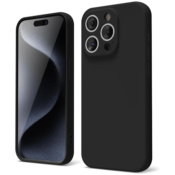 iPhone 15 Pro Matt Svart Skal - Extra Kamera Skydd iPhone 15 Pro iPhone 15 Pro