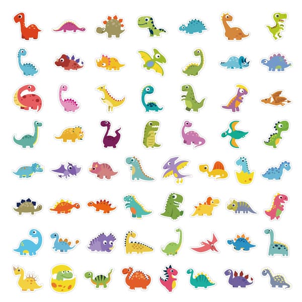 60 dinosaurklistremerker, klistremerker til bærbar PC