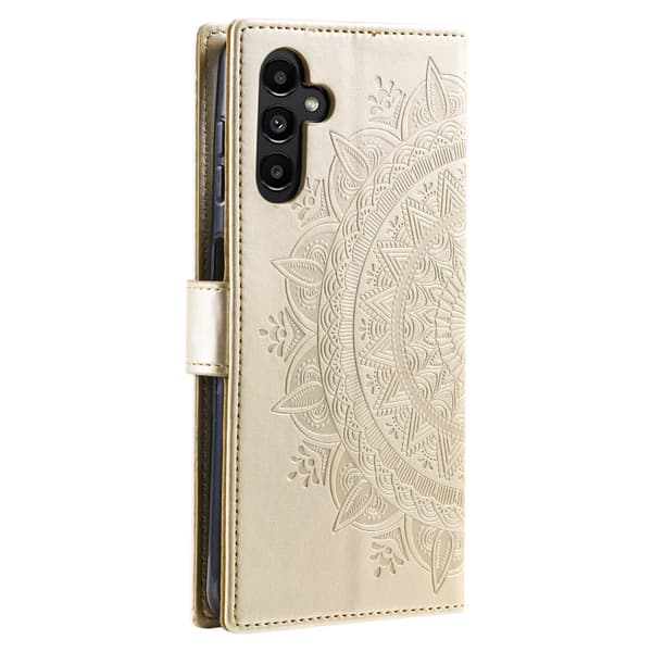 Samsung A55 5G, Mandala, Plånboksfodral, Guld
