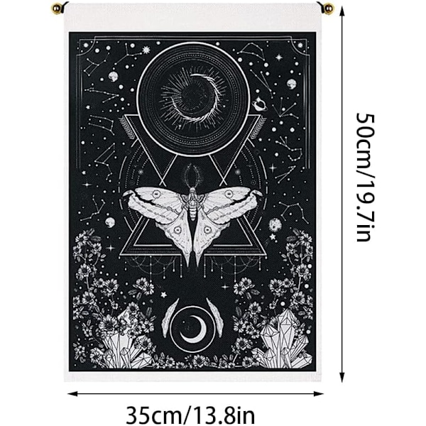 2 Stykker Tarot Gobelin, Måne Sol Vægtæppe, Måne Gobelin med