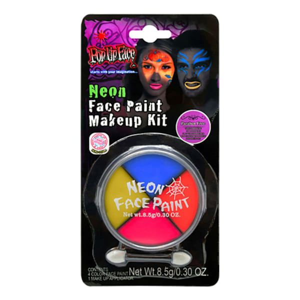 Sminkset lyser i UV Neon Halloweensmink multifärg one size