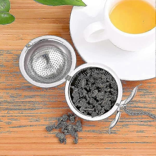2 stk. te-infuser 5,5 cm. Te-infuser i rustfritt stål med kjetting og drypp A