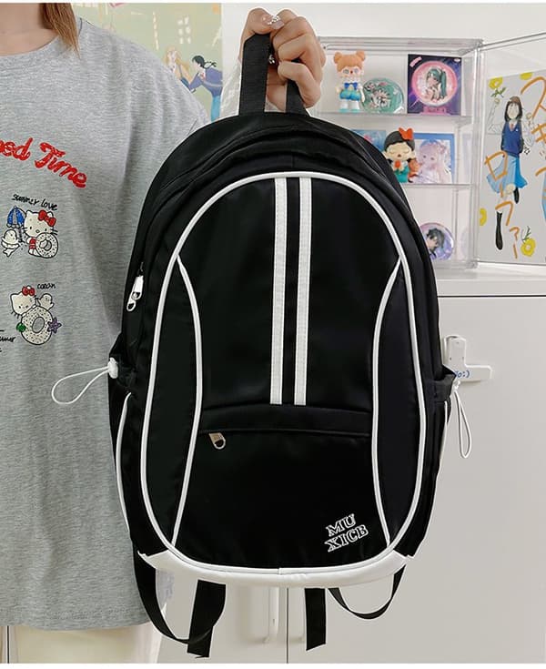 Nylon Ryggsekk: Stor Studentryggsekk black