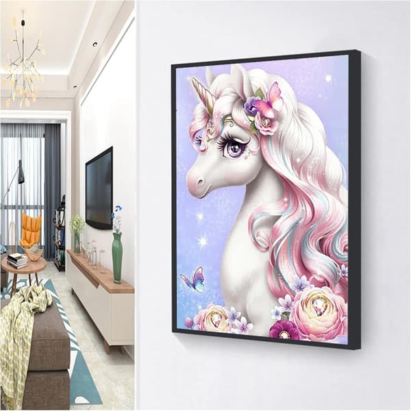 Full diamond unicorn animation barn diamantkonst kit DIY squ