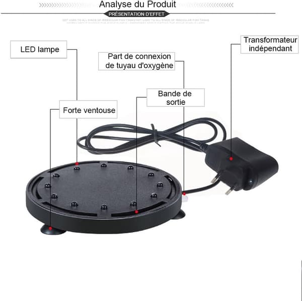 LED luftboblelys vanntett og nedsenkbart LED-belysning Aqua