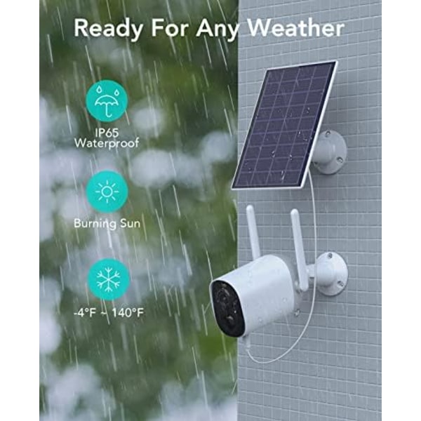 Utomhussäkerhetskompanjon, Solassisterad Trådlös Kamera Med Smart AI, Batteridriven För Långvarig Användning, Full HD 1080P, Vidvinkelobjektiv, Färg