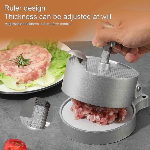 Burgerpresse, justerbar hamburgerpresse-kakeformer med 100 kakeformpapir