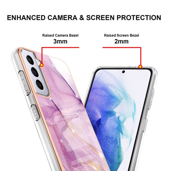 Marmorikuori Samsung Galaxy S23 Ultra - Pinkki kulta TPU
