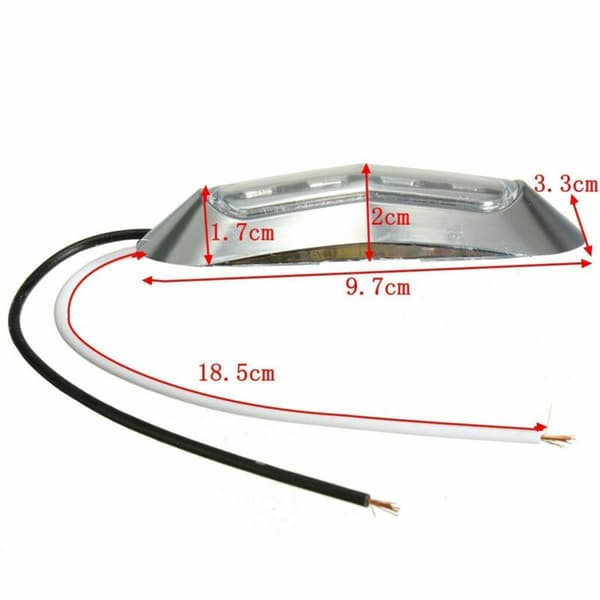 10x Amber 4 LED Sidemarkerlys for Bil Lastebil Tilhenger Pickup 12V