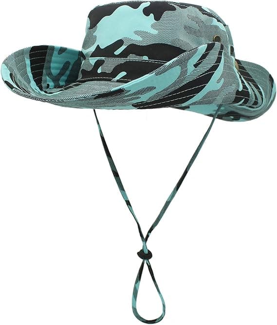 Sammenleggbar solhatt med bred brem, kamuflasje, sommerhatt UPF 50+ A
