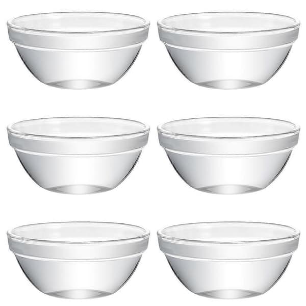 6 stk. multifunksjonelle glasskåler, puddingboller, matserveringsskåler til hjemmet