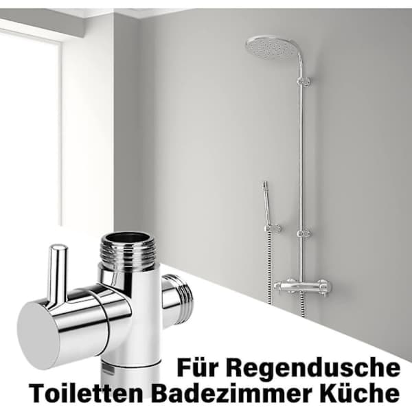 3-vejs Omskifterventil Tap Adapter G1/2 Tomme - Bruse T-adapter, Messing Diverter Til Hane Til Håndbruser {Db}