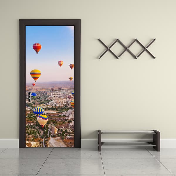 77x200cm 3D Dørstickers med Luftballon - Selvklæbende