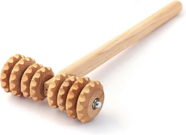Tilbehør Anti Cellulite Massage Roller T-Roller Værktøj Massager Maderoterapi Træ 37 x 13 cm