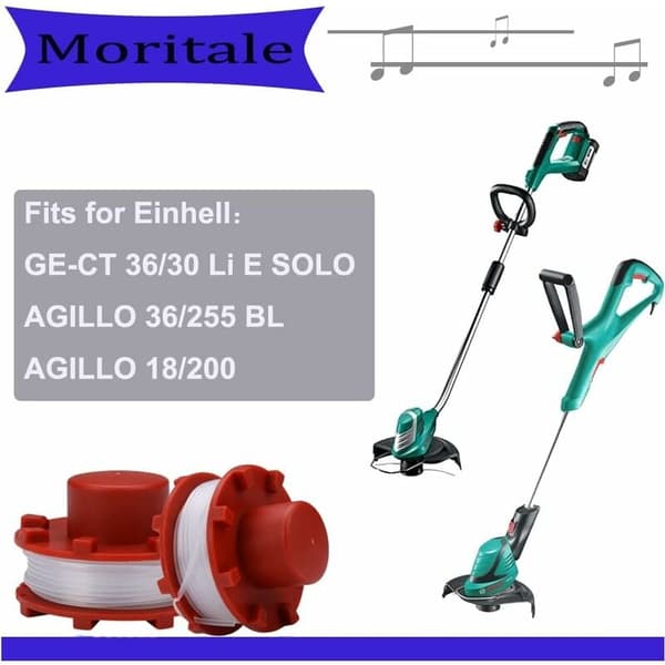 Tålig Polyamid Nylonlina För Einhell Trimmers, Trimmertråd Med Aerodynamisk Design Som Utlovar Ökad Klippeffektivitet, 4 Stycken, 2Mm