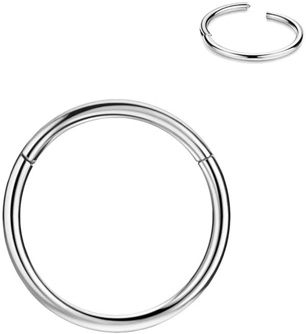 Sæt med 5 næseringe i rustfrit stål 1,0 mm*6 mm 5 farver Seje perforeringer