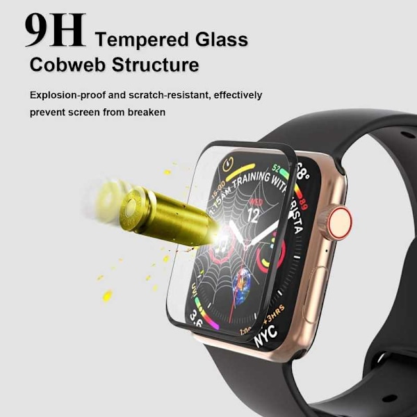 2-PACK Apple Watch Series 7 45mm FullFrame 3D Flexibelt glas 0.26mm 7H Transparent