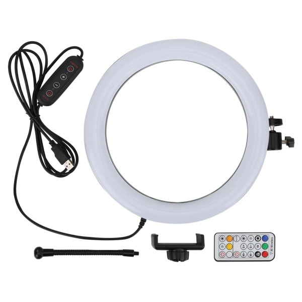 10" 26 cm LED-ringljus RGB-fyllningsljus för Selfie Live med fjärrkontroll metalltyp