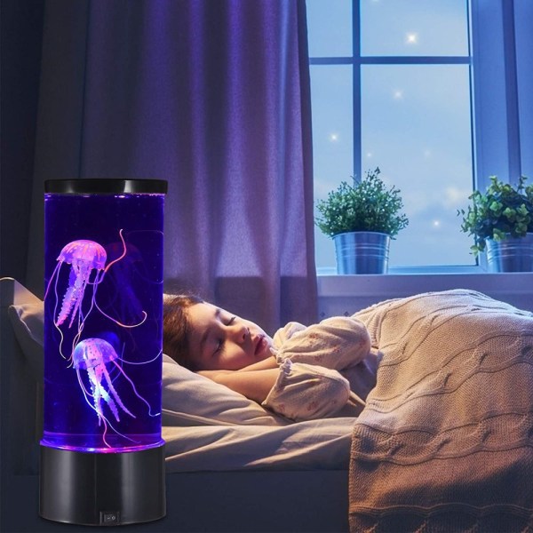 LED Jellyfish Lava lampa flerfärgad nattlampa USB -laddning