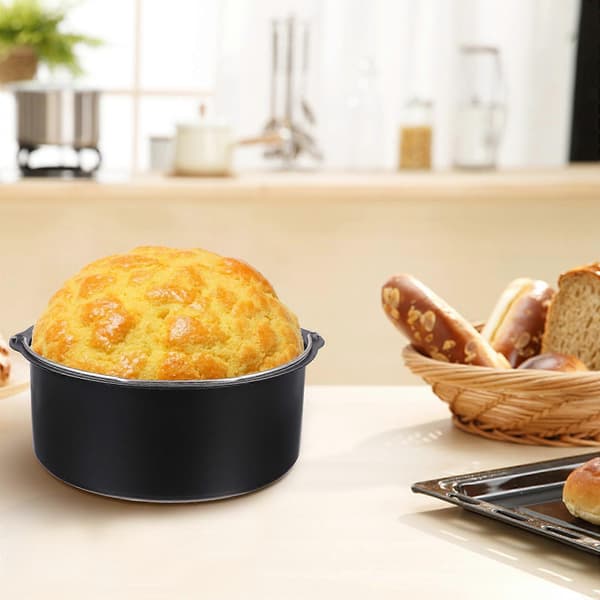 1 sæt/2 stk 8 tommer Airfryer-tilbehør med kageform og pizzapande i kulstofstål