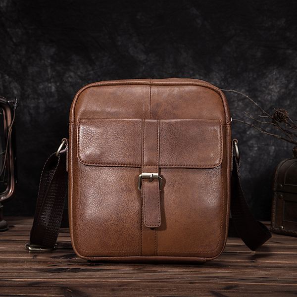 Premium Läder Crossbody Väskor för Män – Messenger Väska för Män